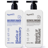 RootStim hair growth shampoo bottle with rosemary for fuller-looking hair.