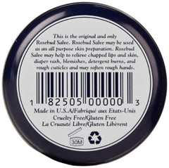 Rosebud Salve tin open lid ready for on-the-go moisture