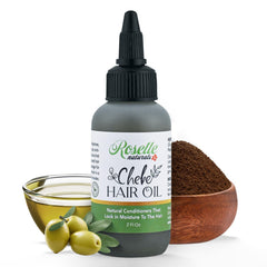 Roselle Naturals Chebe Oil bottle pour shows lightweight hydration for daily use