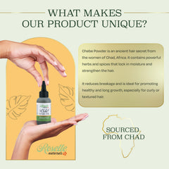 Roselle Naturals Chebe Oil packaging front highlights USA-made quality