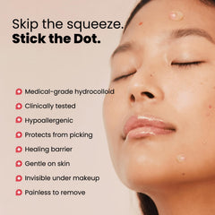 ROSELYNBOUTIQUE hydrocolloid patch covers blemish for quick comfort.