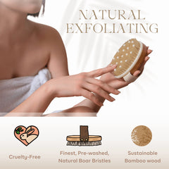 Rosena Dry Brushing Body Brush promotes improved skin circulation for a healthy glow.