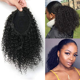ROSESSEA short Afro kinky curly ponytail clip-in blends naturally for daily wear