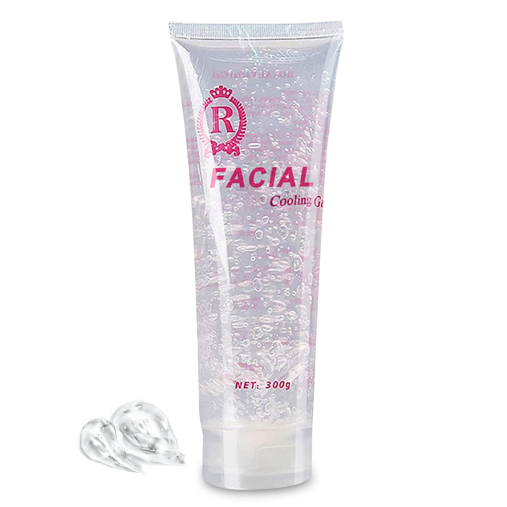 RoseVee cooling gel bottle close-up for soothing, non-irritating sessions.