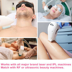 RoseVee gel with RF device for comfortable cooling and glide.