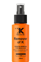 Rosy Fharia Keratin FiX Remover spray bottle for targeted keratin bond removal with minimal impact.