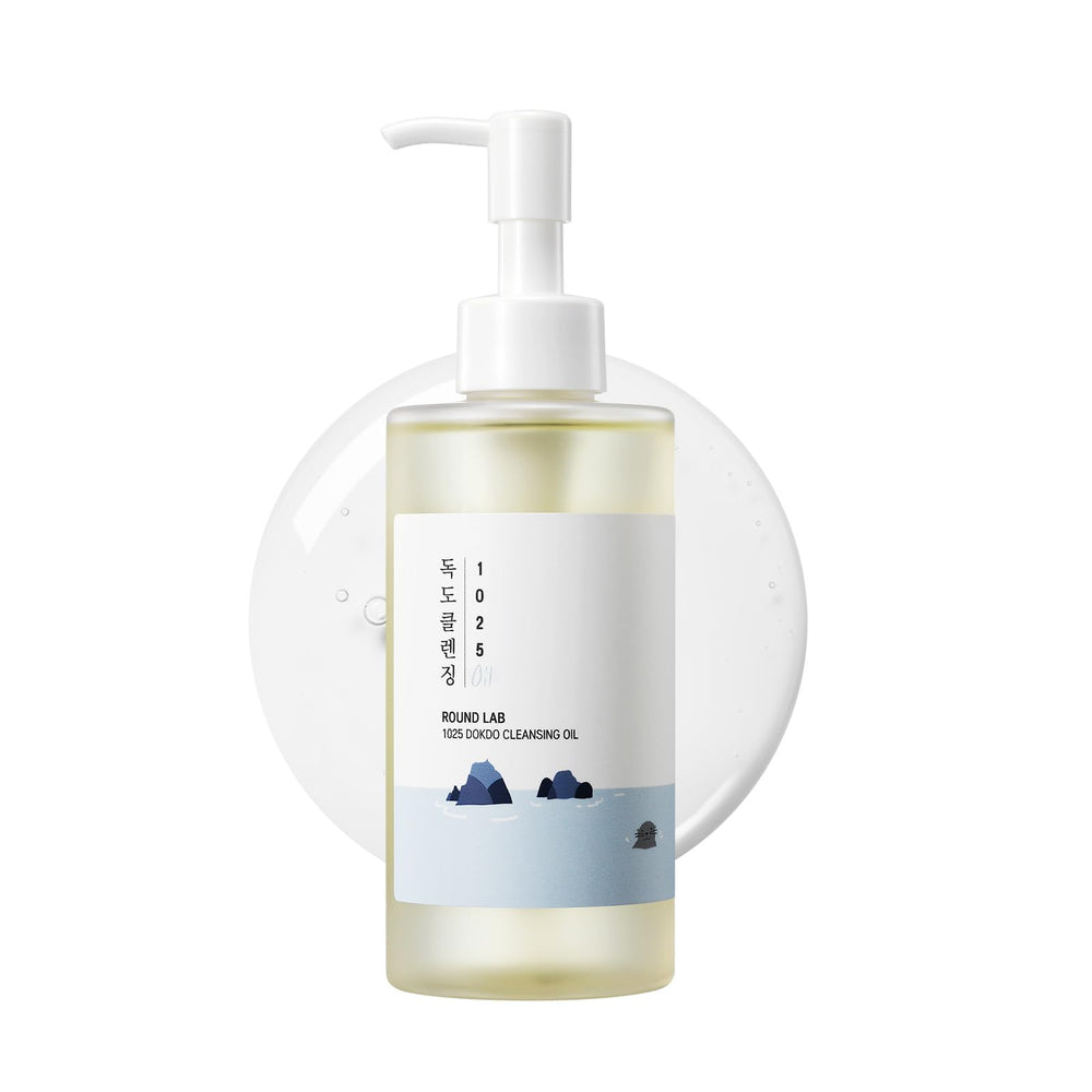 ROUND LAB cleansing oil bottle, gentle makeup remover for sensitive skin