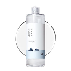 ROUND LAB 1025 Dokdo Toner bottle closeup showing hydrating formula.