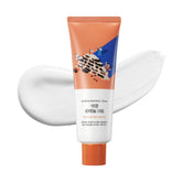 ROUND LAB crema panthenol soja envase detalle: envase compacto y elegante.