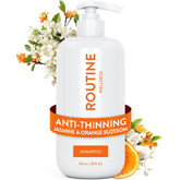 Routine Wellness anti-thinning shampoo bottle front with color-safe formula