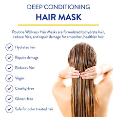 Creamy texture of Routine Wellness mask for silky detangling and softness.