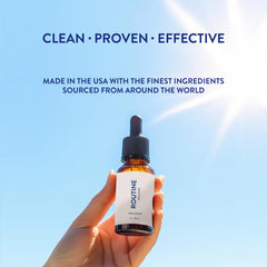 Routine Wellness ingredients like rosemary, tea tree, and argan for healthier shine.