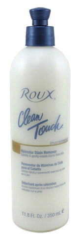 Roux Clean Touch Hair Color Stain Remover bottle eases skin staining after coloring.
