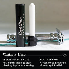 Royal Shave alum styptic pen protective cover keeps the stick clean and sanitary.