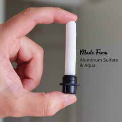 Royal Shave alum styptic pen application on skin for quick relief after shave.