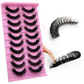 royaomis 10 pairs 3D Russian D-Curl lash strips 15mm for salon-like volume