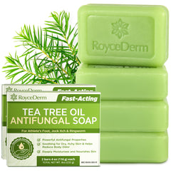 RoyceDerm Antifungal Bar Soap with tea tree oil for cleansing and athlete’s foot relief.