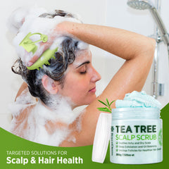 Roycederm Scalp Massager Brush in use to stimulate circulation during pre shampoo