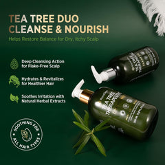 Roycederm Tea Tree Conditioner tube provides deep hydration for soothed, smoother hair.