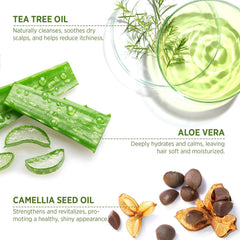 Roycederm Tea Tree Shampoo lather demonstrates gentle cleansing suitable for sensitive scalps.