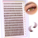 Ruairie brown lash clusters 196pcs for a natural wispy look