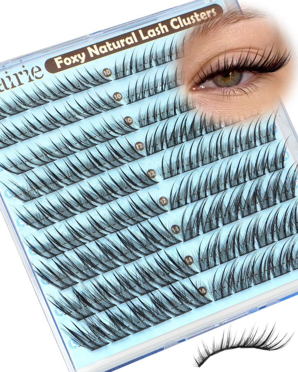 Ruairie fox eye lash clusters natural 10-14mm blend with real lashes for daytime wear.