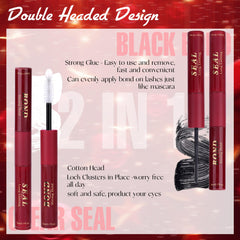 Ruairie 2-in-1 lash glue brush enabling even, mascara-like bonding for cluster lashes.