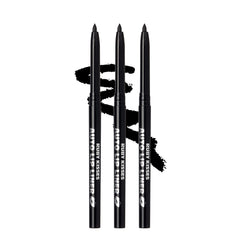 Ruby Kisses Auto Lip Liner Pencil Black 3 Pack with a precise tip for clean definition.