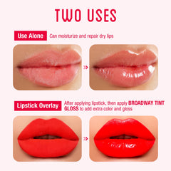 Ruby Kisses Broadway Vita-Lip gloss packaging close-up in premium tube