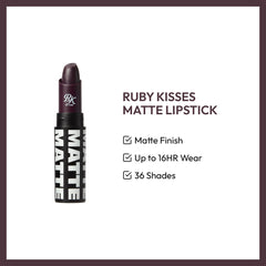 Ruby Kisses Lipstick Blackberry acabado mate duradero ideal para uso diario y nocturno