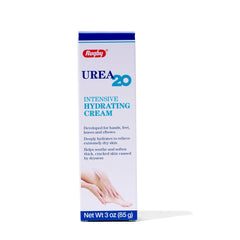 Rugby Laboratories urea 20% intensive hydrating cream tube deeply nourishes very dry skin.