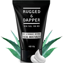 Rugged & Dapper Age Defense bottle with unscented hydration for daily use