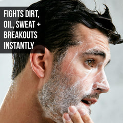 Rugged & Dapper foam lather in shower shows gentle exfoliation.