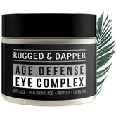 RUGGED and DAPPER premium eye cream tube with gel texture for daily under-eye refreshment and reduced puffiness.