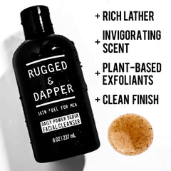 Rugged & Dapper USA-made ingredients panel highlights botanicals.