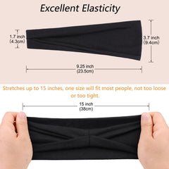 Wide RuiYok headband provides forehead coverage and hair control