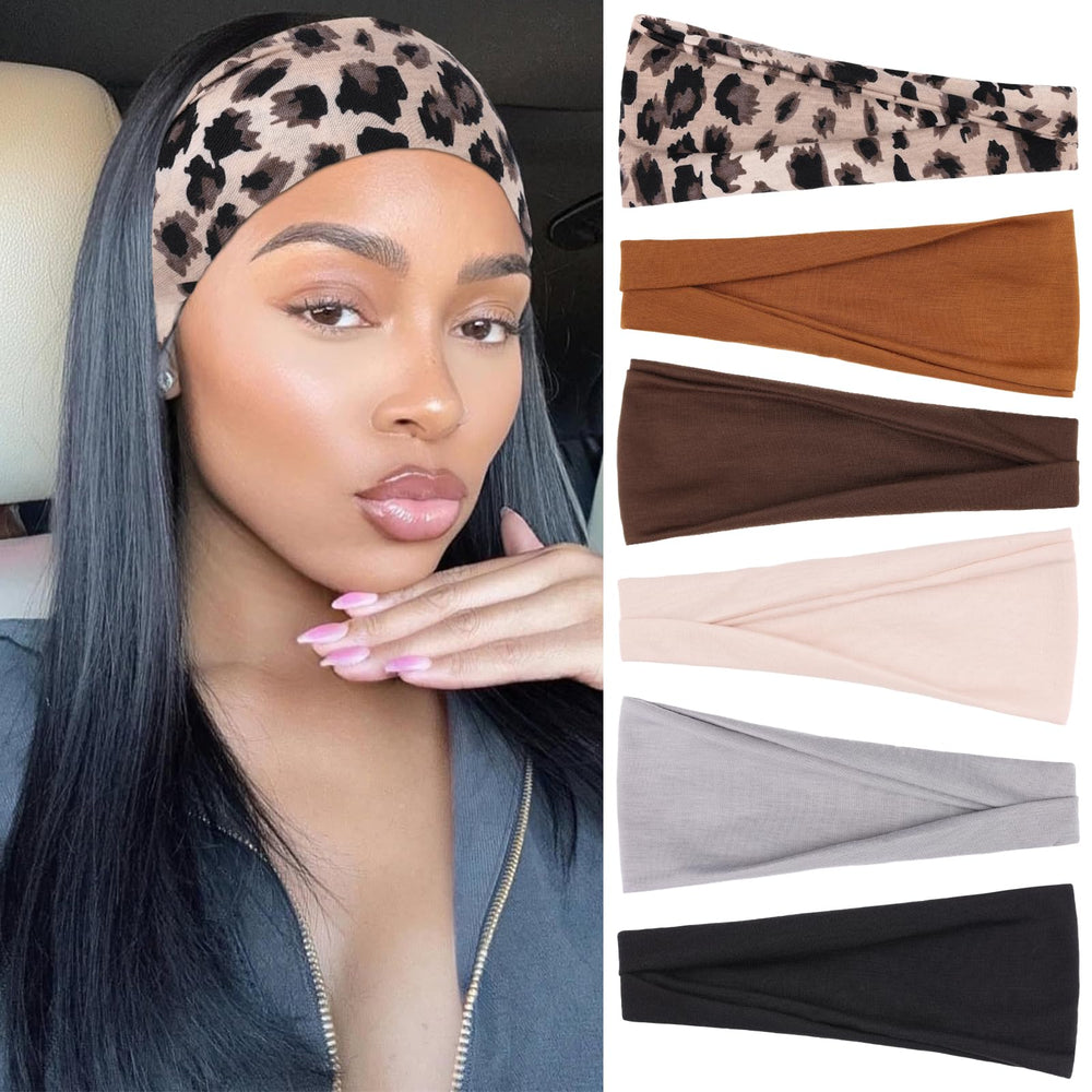 RuiYok wide headbands for women with a trendy non-slip design for workouts.