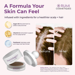 Rumi Cosmetiques HairMagic+ mature hair coverage blends naturally for a believable look.