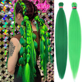 RUN SHUI Green+Light pre-stretched braiding hair 30 inches for easy, smooth weaves.