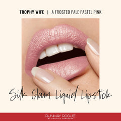 Applying Trophy Wife swatch shows smooth buildable pale pink color.