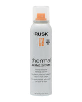 RUSK Thermal Shine Spray: botella visible, brillo y cuerpo para el peinado