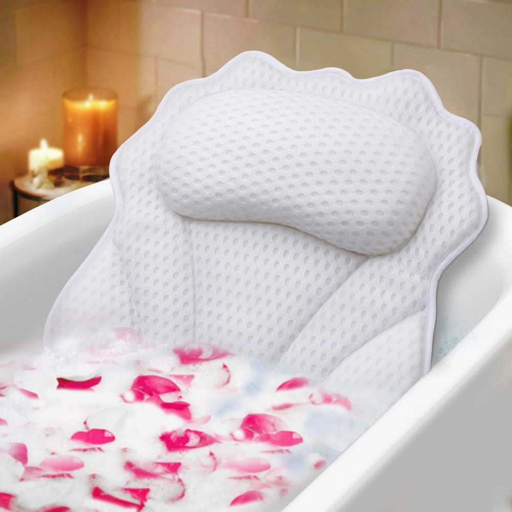 RUVINCE bath pillow headrest ergonomic for neck comfort during soaks.