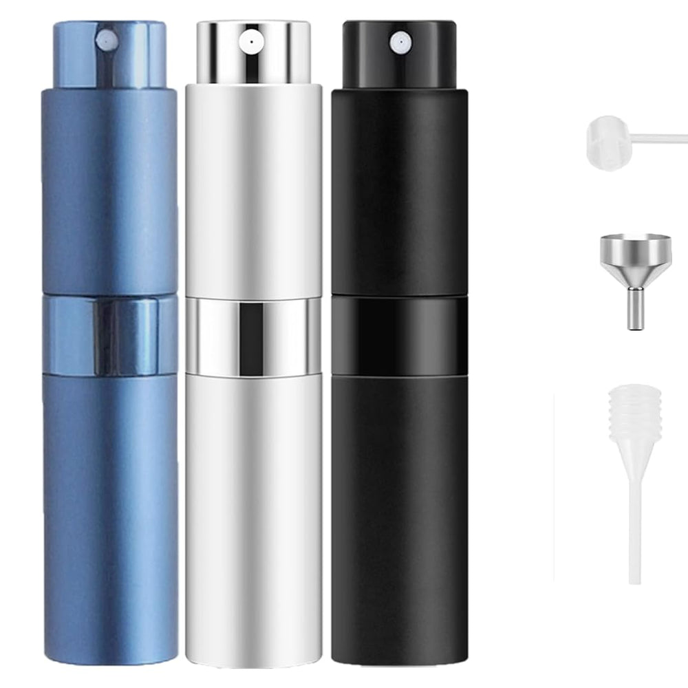 RUZAR 8ml perfume atomizer in silver for on-the-go fragrance.