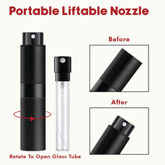RUZAR travel bottle accessories with funnels and droppers for mess-free filling.