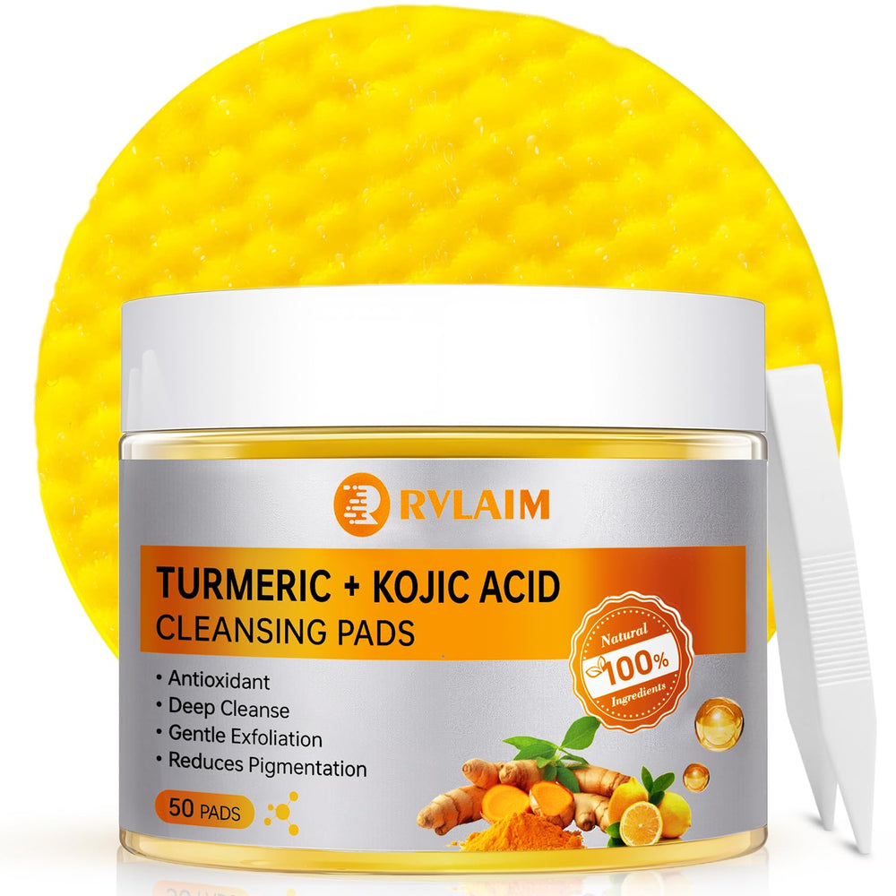 Almohadillas Rvlaim curcuma-acido-kojico para limpieza facial suave