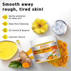 Almohadillas Rvlaim curcuma-acido-kojico limpieza profunda y control de grasa