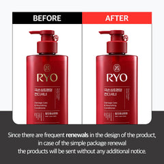 RYO Damage Care front packaging highlights vegan fragrance free formula for sensitive scalps.