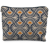 RYYCDOI boho makeup bag Sunset Leaf front view for chic daily organization