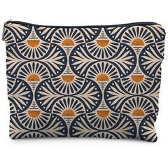 RYYCDOI boho makeup bag Sunset Leaf front view for chic daily organization