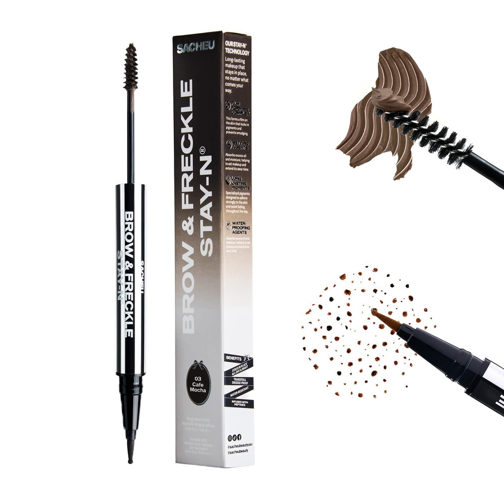 Sacheu cejas con tinte STAY-N ofrece color duradero para todo el día.